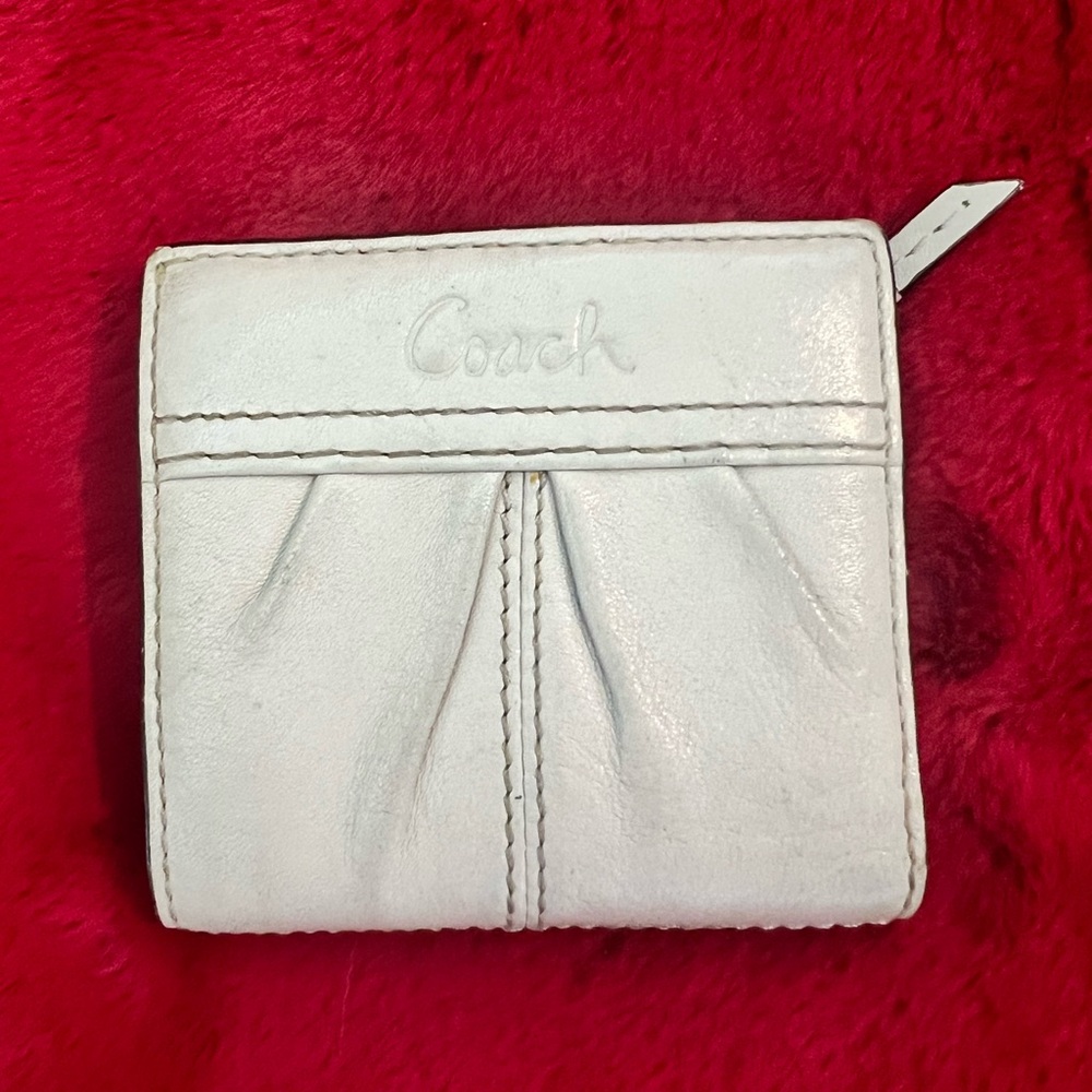 Coach Beige Soho Pleated bi-fold mini Leather Wallet